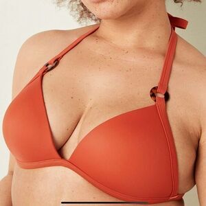 Pink  Victoria's Secret NWT SzXL Clay Push Up Triangle Bikini Swim Top With Ring